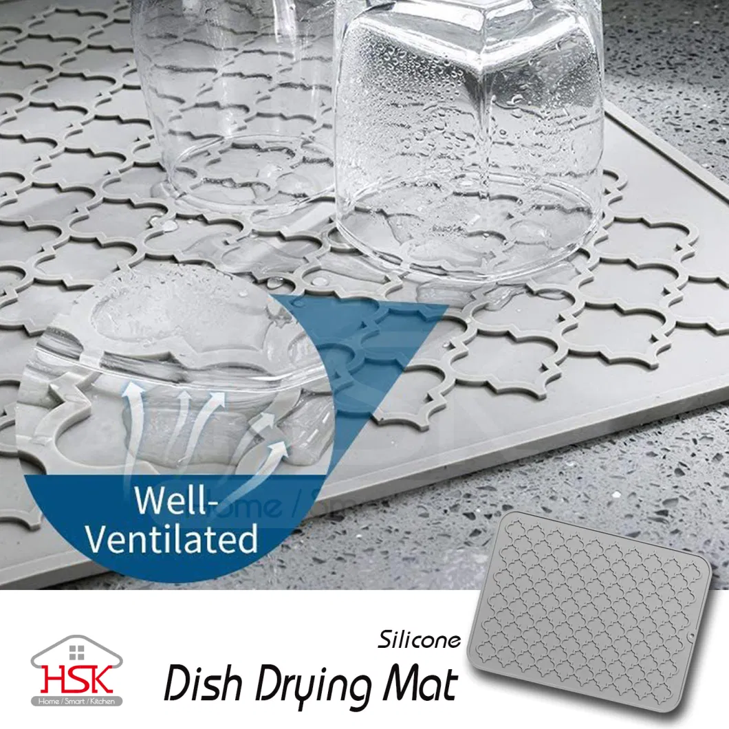 Silicone Draining Pad Non-Slip Silicon Trivet Drying Mat