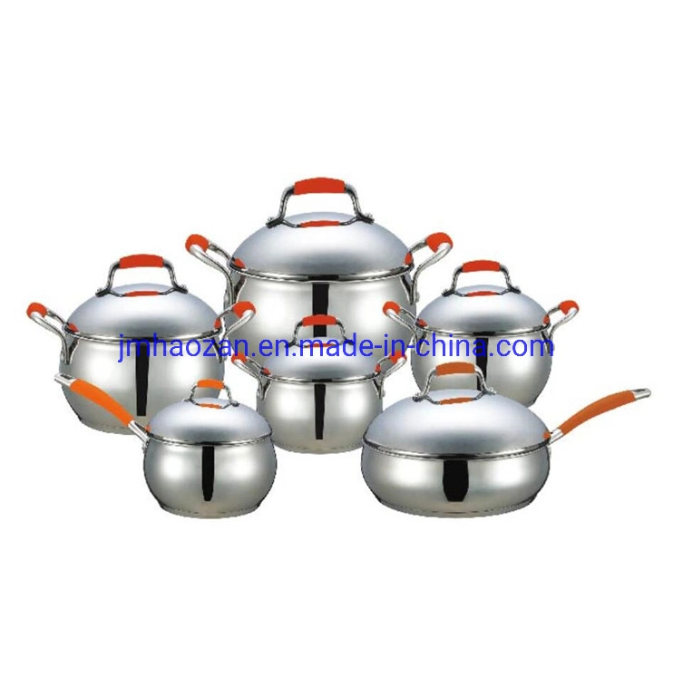 Stainless Steel #201 Apple Shaped Silicone Anti-Hot Handle Cookware