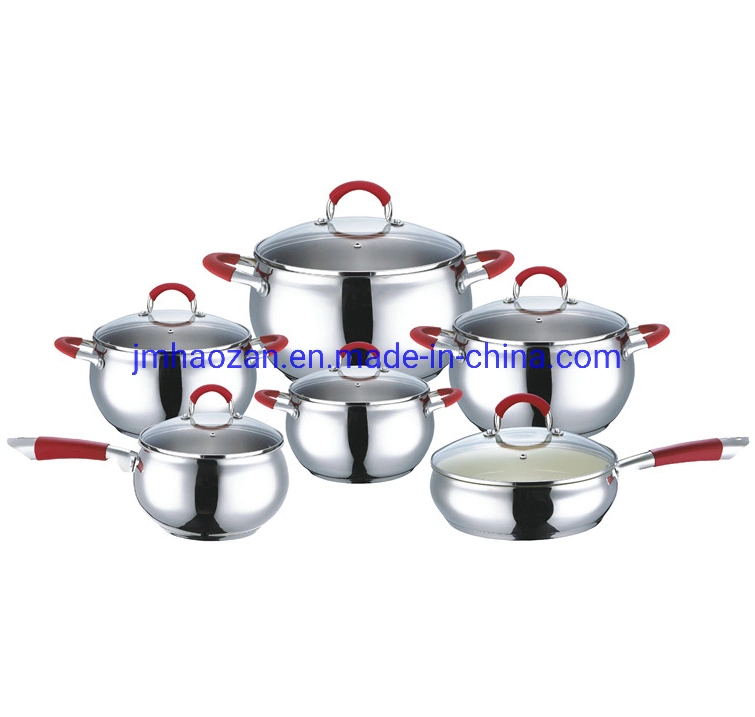 Stainless Steel #201 Apple Shaped Silicone Anti-Hot Handle Cookware